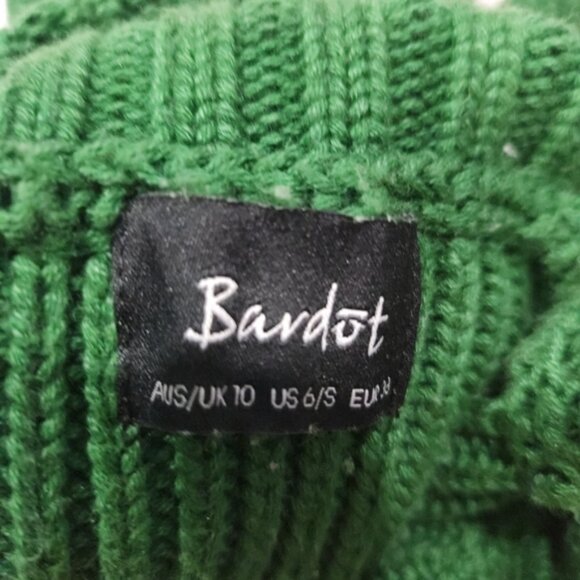 Bardot's Green Turtleneck and Cold Shoulder Sweater - Picture 5 of 8